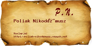 Poliak Nikodémusz névjegykártya